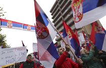 Акция протеста этнических сербов в Косове