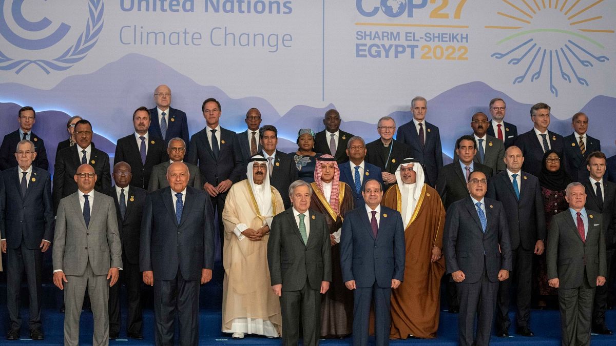 Algunos de los líderes en la COP27.