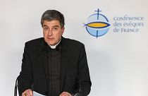 Le Président de la Conférence des évêques de France et archevêque du diocèse de Reims, Eric de de Moulins-Beaufort, lors déclaration le 7 novembre 2022