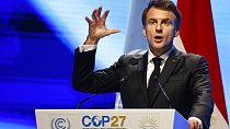 Der französische Präsident Emmanuel Macron bei seiner Rede bei der COP27