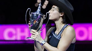 La Française Caroline Garcia après sa victoire au Masters WTA - Fort Worth, le 07/11/2022