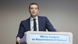 Жордан Барделла избран председателем Национального объединения, сменив на этом посту Марин Ле Пен, Париж, 5 ноября 2022 г.