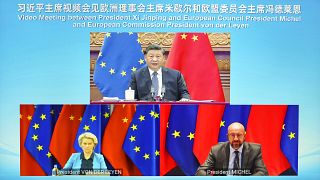 رهبران اتحادیه اروپا و چین در قاب یک تصویر