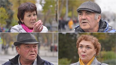 Clockwise from top left: Evdochia, Victor, Galina and Constantin give their views on Moldova's energy crisis.