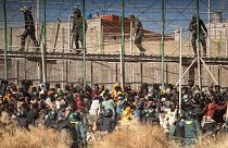 Hundreds of migrants tried to to scale the border fence separating Morocco from Mellila in June.