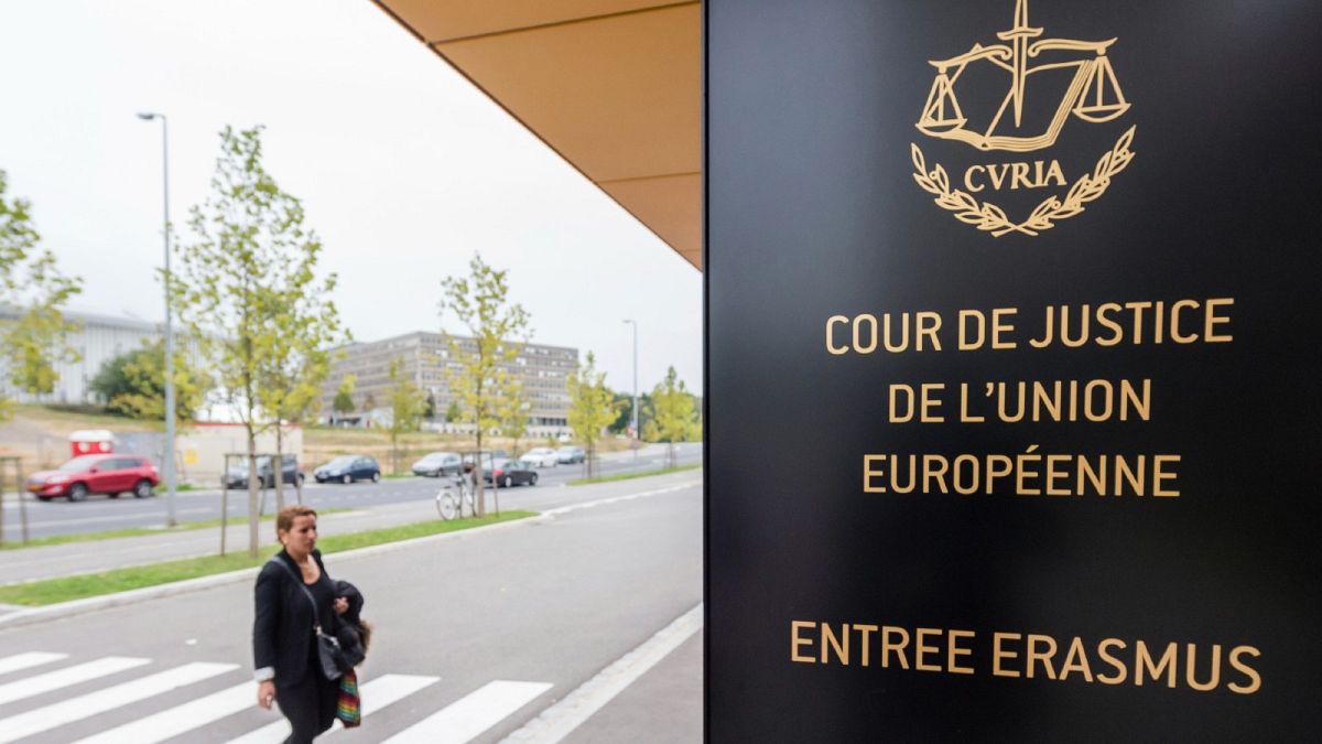 The entrance to the European Court of Justice in Luxembourg.