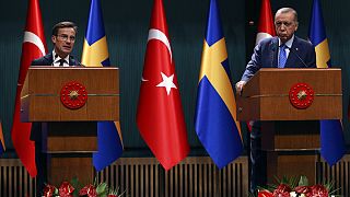 Ο Τούρκος πρόεδρος Ρετζέπ Ταγίπ Ερντογάν με τον Σουηδό πρωθυπουργό Ουλφ Κρίστερσον (φώτο αρχείου)