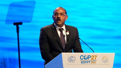 Гастон Браун, премьер островов Антигуа и Барбуды на климатическом саммите COP27