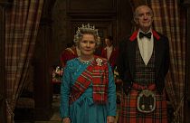 Imelda Staunton as Queen Elizabeth II (left) and Jonathan Pryce as Prince Philip, Duke of Edinburgh (right) in The Crown, Season 5.