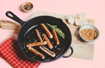 These sausages are made from lab-growm meat