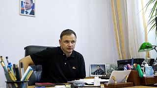 Kirill Stremousov in the city of Kherson on 20 July 2022