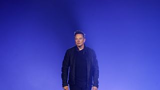 Tesla CEO Elon Musk introduces the Cybertruck at Tesla's design studio on Nov. 21, 2019