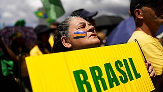 Apoiante de Jair Bolsonaro em protesto no Rio de Janeiro, Brasil
