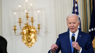 Joe Biden sajtótájékoztatóján a Fehér Házban 2022. november 9-én