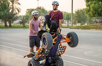 These two men from the UAE broke the world record for most keepie uppies on a moving quad bike. 