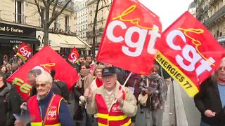 Zu dem Streik in Paris hatte unter anderem die Gewerkschaft CGT aufgerufen.