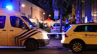 موقع حادث الهجوم على شرطي بلجيكي بسكين في العاصمة بروكسل