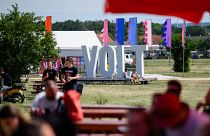 Fesztiválozók a soproni VOLT Fesztivál nyitónapján 2022. június 21-én