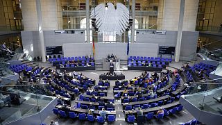 A német alsóház, a Bundestag ülése Berlinben