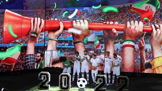 المنتخب الإيراني لكرة القدم خلال حفل وداع في برج ميلاد في طهران في 8 نوفمبر 2022. t