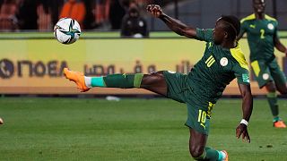 اللاعب السنغالي ساديو مانيه في مباراة ضد المنتخب المصري، 11 نوفمبر 2022