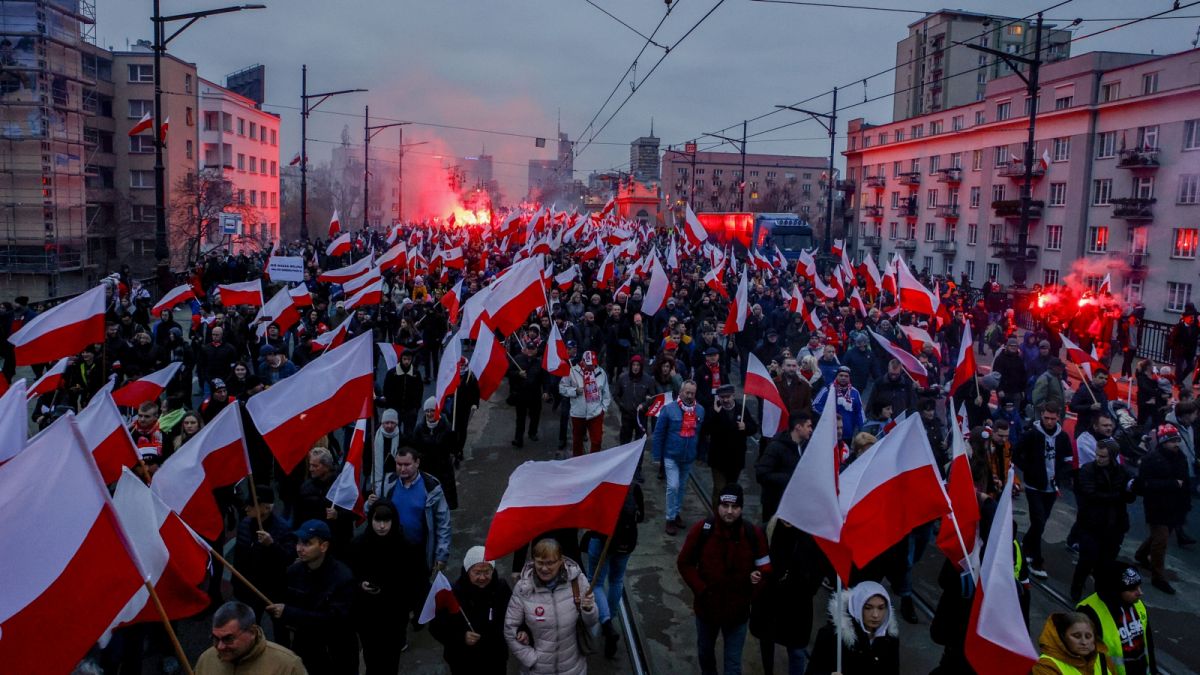 Ezrek vonultak végig a varsói belvároson  