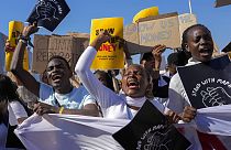 Protestos em Sharm el-Sheikh, no Egito, onde decorre a COP27