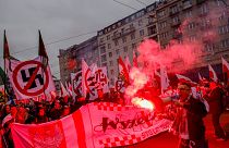 راهپیمایی به مناسبت روز اعلام استقلال لهستان در ورشو