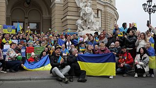 اوکراینی‌های خوشحال در خرسون 