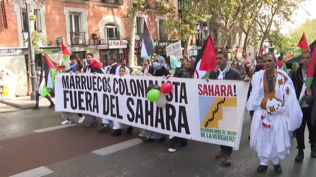 مظاهرات في مدريد تطالب باستفتاء تقرير المصير في الصحراء الغربية