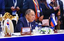وزير الخارجية الروسي سيرجي لافروف خلال قمة رابطة دول جنوب شرق آسيا (آسيان) في العاصمة الكمبودية فنومبينه 