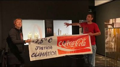 Klimaaktivisten im Ägyptischen Museum in Barcelona