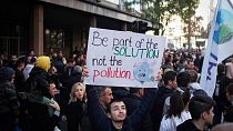 Protest gegen Luftverschmutzung: "Sei Teil der Lösung und nicht der Verschmutzung".