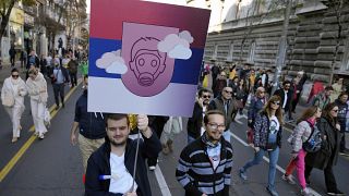 Акция протеста против загрязнения воздуха. Белград, Сербия. 13 ноября 2022 года