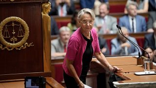 رئيسة الوزراء الفرنسية إليزابيت بورن في الجمعية الوطنية في باريس. 2022/07/06