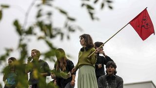 Ativistas climáticos terminaram protesto no Liceu Camões e em outras escolas de Lisboa, 14 de novembro de 2022