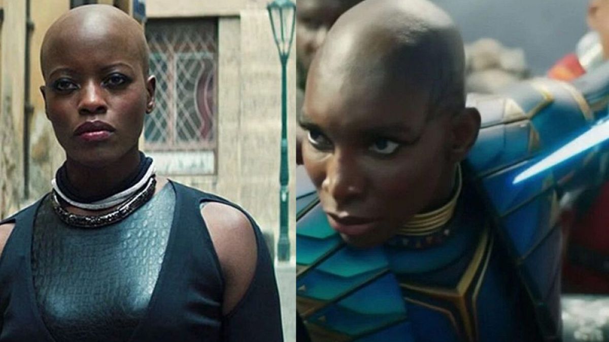 Florence Kasumba and Michaela Coel in Black Panther: Wakanda Forever