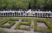 A G20-as vezetők mangrove palántákat ültettek Balin