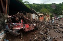 Casas destruídas por um em Valle Verde, no estado venezuelano de Anzoátegui, em Novembro de 2022