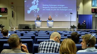 Conférence de presse de la Commissaire européenne aux Affaires intérieures Ylva Johansson