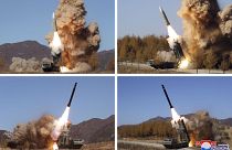 Rakétakísérlet Észak-Koreában november elején. A fotót az észak-koreai hírügynökség adta ki.