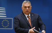 Hungary's Prime Minister Viktor Orban arrives for an EU summit in Brussels, on Oct. 22, 2021.