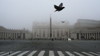 A thick fog shrouds St Peter's Basilica, at the Vatican.Thursday, 17 November 2022
