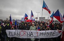 Manifestación de protesta por el apoyo de la República Checha a Ucrania, Praga 17/11/2022