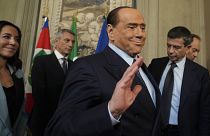 Silvio Berlusconi waves as he leaves the Quirinal Palace. 21 October 2022.