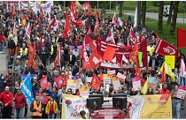 نقابات عمالية ألمانية في مسيرة الفاتح مايو-أيار