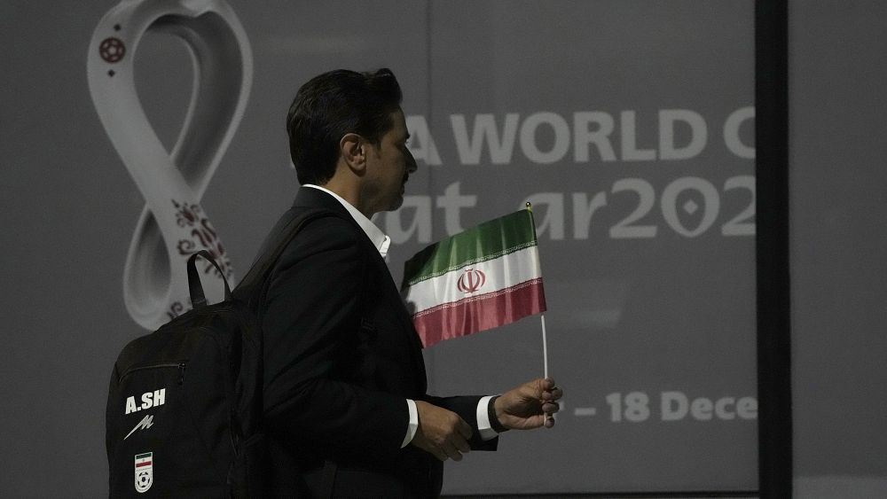 How do Iranian players respond to questions about the protests in their country?