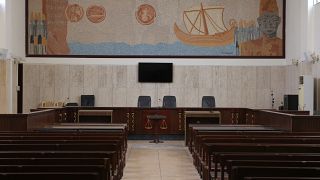 صورة لقاعة محكمة في قصر العدل ببيروت 