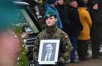 Beerdigung von Boguslaw Wos in Polen nach der Explosion an der Grenze