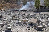 Destruction after the Turkish strikes in northern Syria 